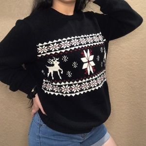 Black chunky Christmas sweater